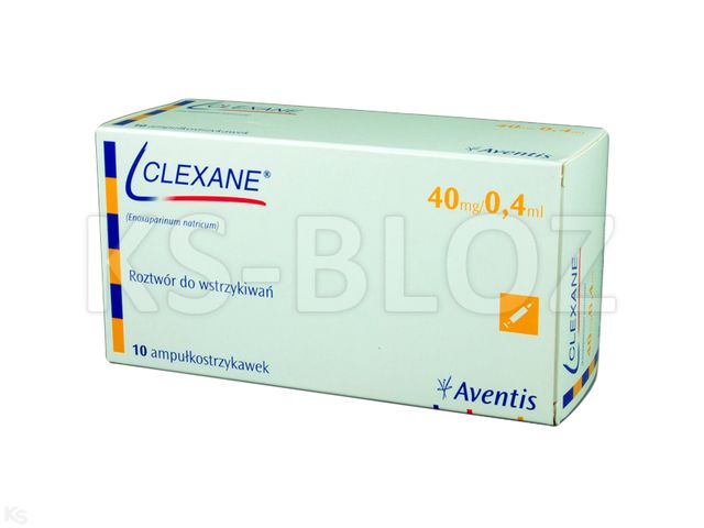 Clexane interakcje ulotka roztwór do wstrzykiwań w ampułko-strzykawce 40 mg/0,4ml (4 000 j.m.) 10 amp.-strz. po 0,4 ml