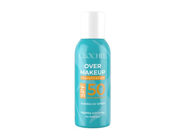 Clochee Over Makeup Invisible UV Spray Mgiełka na makijaż ochronna SPF 50 interakcje ulotka aerozol  75 ml