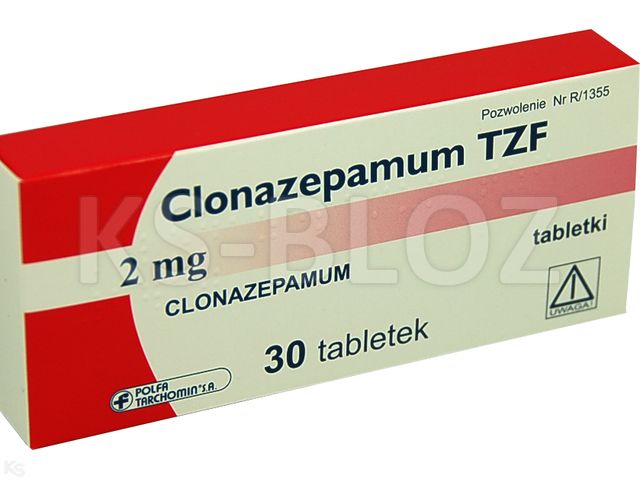 Clonazepamum TZF interakcje ulotka tabletki 2 mg 30 tabl. | 1 blist.po 30 szt.