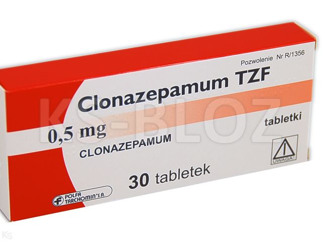 Clonazepamum TZF interakcje ulotka tabletki 500 mcg 30 tabl. (1 blist. po 30 tabl.)