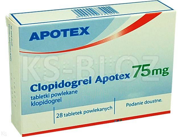 Clopidogrel Apotex interakcje ulotka tabletki powlekane 75 mg 28 tabl. | blist.PVC/PE/PVDC/Alu