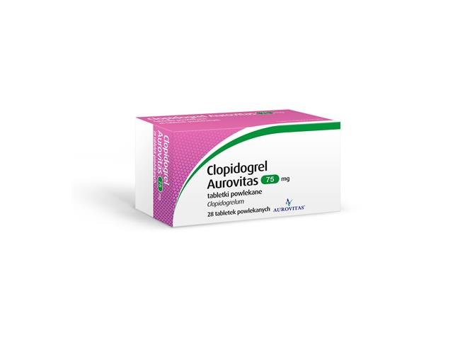 Clopidogrel Aurovitas interakcje ulotka tabletki powlekane 75 mg 28 tabl.