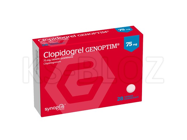 Clopidogrel Genoptim interakcje ulotka tabletki powlekane 75 mg 28 tabl. | 2 blist.po 14 szt.