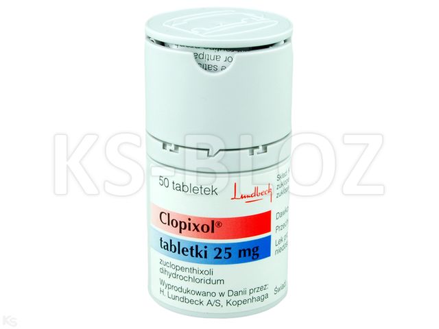 Clopixol interakcje ulotka tabletki powlekane 25 mg 50 tabl.