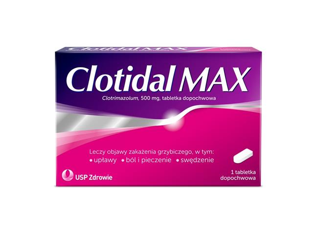 Clotidal Max interakcje ulotka tabletki dopochwowe 500 mg 1 tabl.