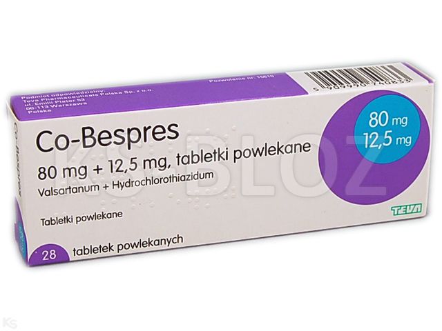 Co-Bespres interakcje ulotka tabletki powlekane 80mg+12,5mg 28 tabl. | 2 blist.po 14 szt.