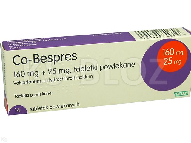 Co-Bespres interakcje ulotka tabletki powlekane 160mg+25mg 14 tabl. (blist.)