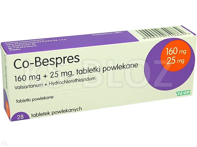 Co-Bespres interakcje ulotka tabletki powlekane 160mg+25mg 28 tabl. | 2 blist.po 14 szt.