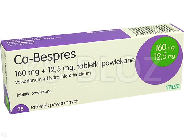 Co-Bespres interakcje ulotka tabletki powlekane 160mg+12,5mg 28 tabl.