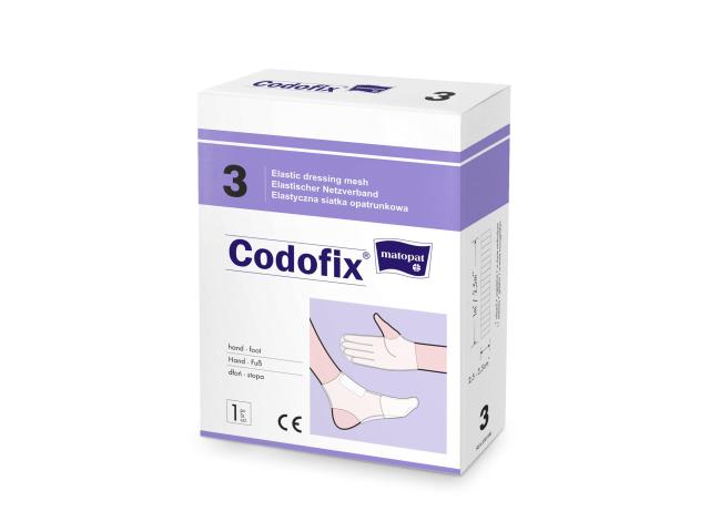 Codofix 3 Siatka opatrunkowa dłoń, stopa elastyczna 3-3.5 cm x 10 m interakcje ulotka siatka opatrunkowa - 1 szt.