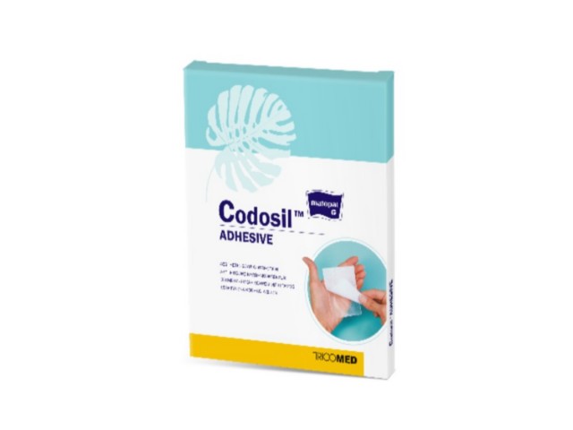 Codosil Adhesive Opatrunek silikonowy 14 x 14 cm interakcje ulotka opatrunek  1 szt.