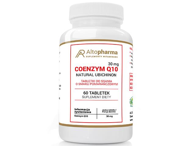 Coenzym Q10 30mg Natural Ubichinon o smaku pomarańczowym interakcje ulotka tabletki do ssania i żucia  60 tabl.