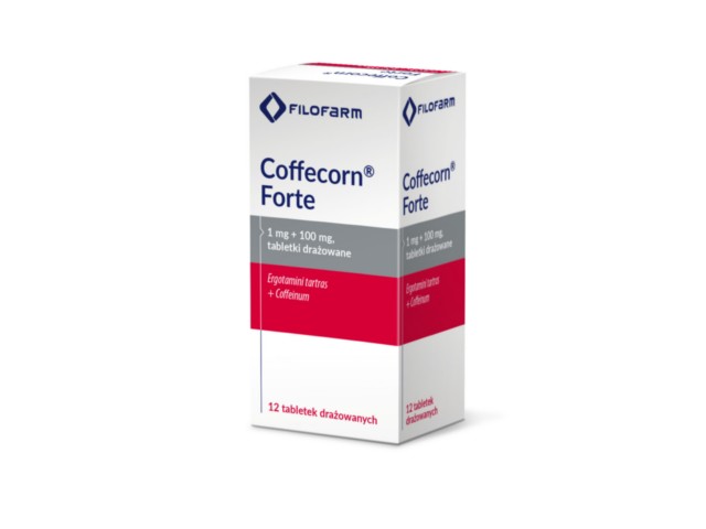 Coffecorn Forte interakcje ulotka tabletki drażowane 1mg+100mg 12 draż.