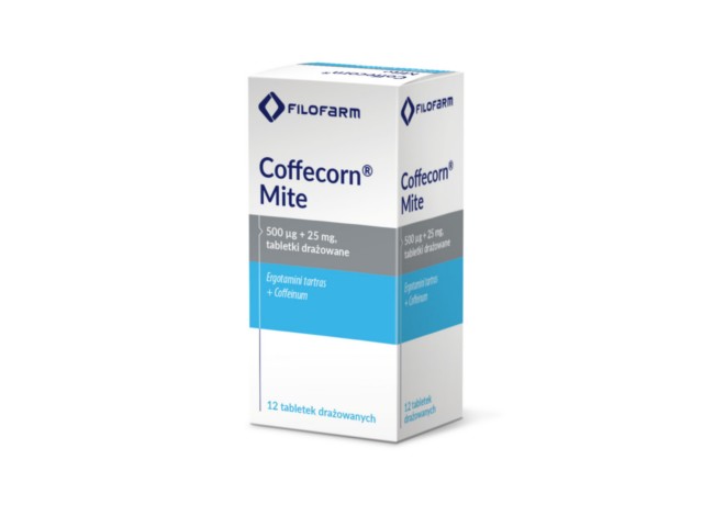 Coffecorn Mite interakcje ulotka tabletki drażowane 500mcg+25mg 