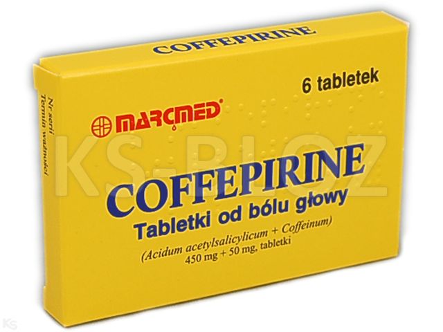 Coffepirine Tabletki od bólu głowy interakcje ulotka tabletki 450mg+50mg 6 tabl.