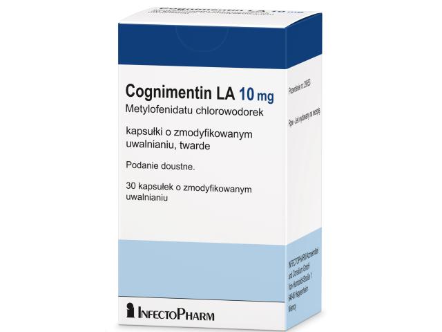 Cognimentin LA interakcje ulotka kapsułki o zmodyfikowanym uwalnianiu twarde 10 mg 30 kaps.