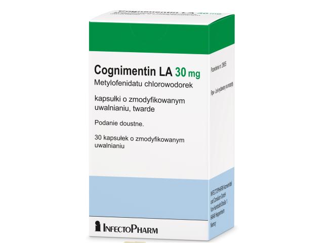 Cognimentin LA interakcje ulotka kapsułki o zmodyfikowanym uwalnianiu twarde 30 mg 30 kaps.