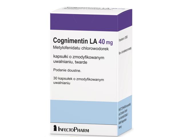 Cognimentin LA interakcje ulotka kapsułki o zmodyfikowanym uwalnianiu twarde 40 mg 30 kaps.