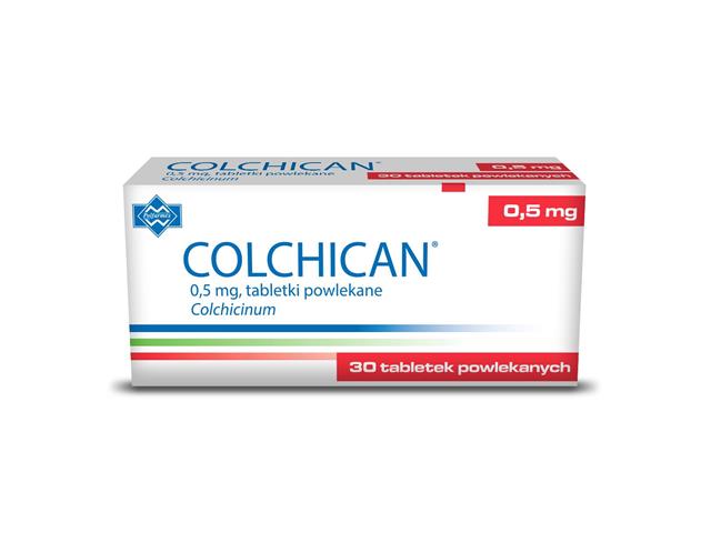 Colchican interakcje ulotka tabletki powlekane 500 mcg 30 tabl.