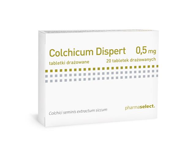 Colchicum Dispert interakcje ulotka tabletki drażowane 500 mcg 20 tabl. | (2 blist. po 10 tabl.)