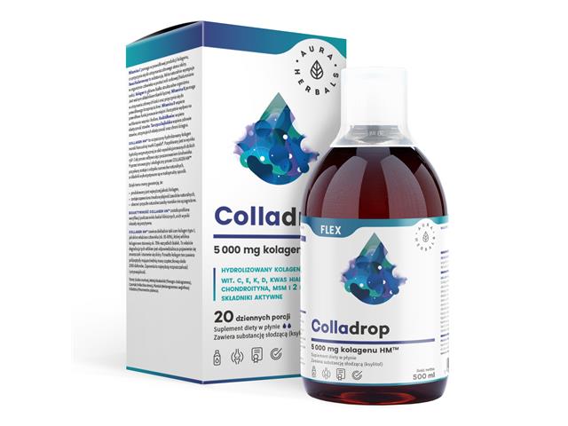 Colladrop Flex kolagen morski 5000 mg interakcje ulotka płyn  500 ml