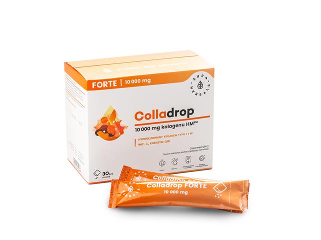 Colladrop Forte kolagen morski 10000 mg interakcje ulotka proszek  30 sasz.