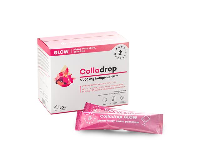 Colladrop Glow kolagen morski 5000 mg interakcje ulotka proszek  30 sasz.