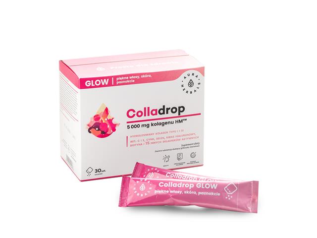 Colladrop Glow kolagen morski 5000 mg interakcje ulotka proszek - 30 sasz.