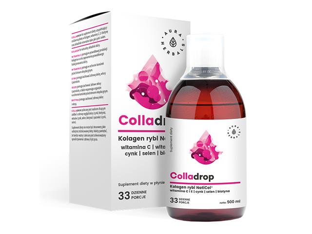 Colladrop Kolagen Rybi + Witamina C interakcje ulotka płyn  500 ml