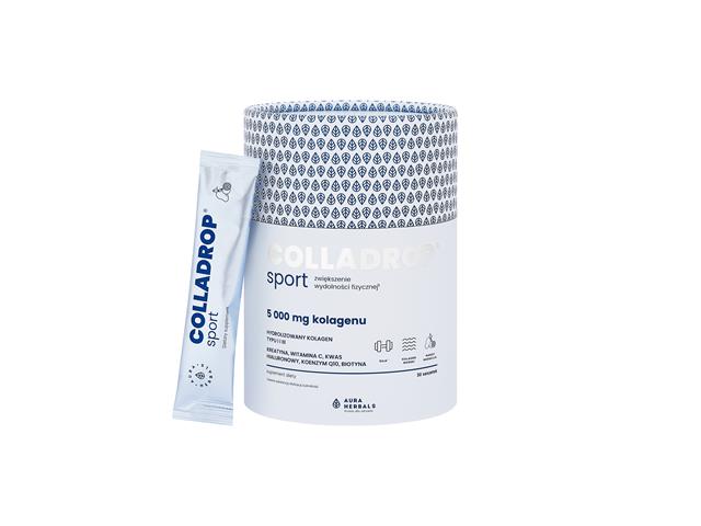 Colladrop Sport Kolagen Morski 5000 mg interakcje ulotka saszetka  30 sasz.