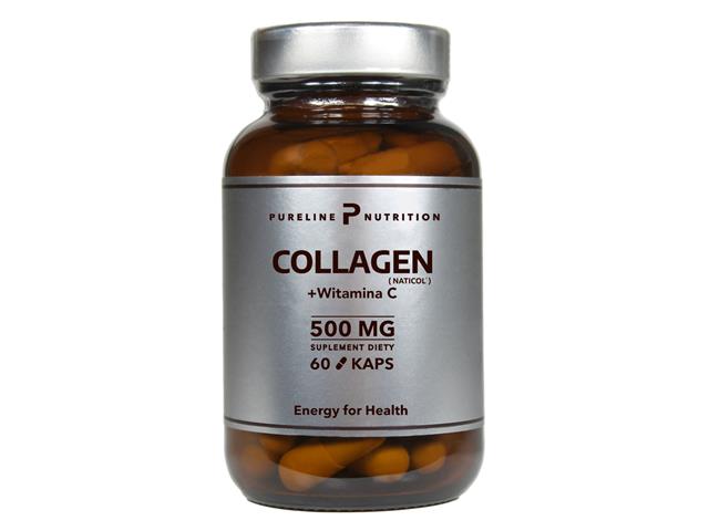 Collagen + Witamina C 500 mg Pureline Nutrition interakcje ulotka kapsułki  60 kaps.