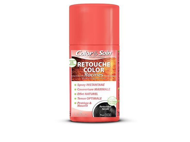 COLOR & SOIN Spray do retuszu odrostów dla odcieni czarnych interakcje ulotka   75 ml