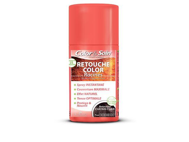 COLOR & SOIN Spray do retuszu odrostów odpowiedni dla odcieni jasnobrązowych interakcje ulotka   75 ml