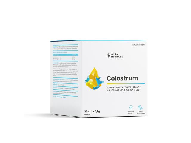 Colostrum 1000 mg bananowe interakcje ulotka saszetka - 30 sasz.