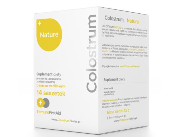 Colostrum Nature interakcje ulotka proszek do rozpuszczenia - 14 sasz.