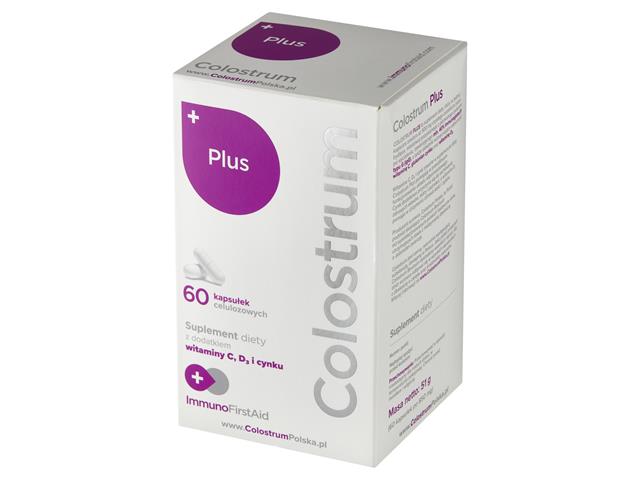 Colostrum Plus interakcje ulotka kapsułki z roślinnej celulozy  60 kaps. | butelka