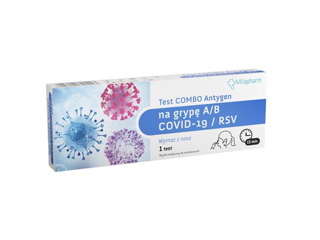 Combo Test na grypę A/B + covid-19/RSV antygen interakcje ulotka test - 1 szt.