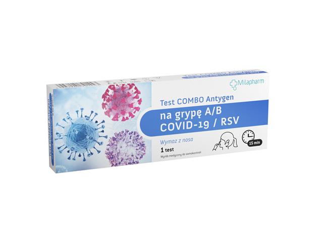 Combo Test na grypę A/B + covid-19/RSV antygen interakcje ulotka test - 1 szt.