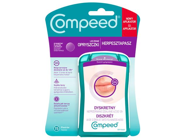 Compeed Plaster leczniczy leczenie opryszczki dyskretny interakcje ulotka   15 szt.