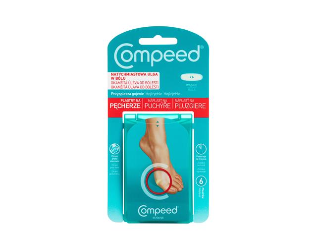 Compeed Plastry na pęcherze wąskie 2 x 6 cm interakcje ulotka plaster  6 szt.