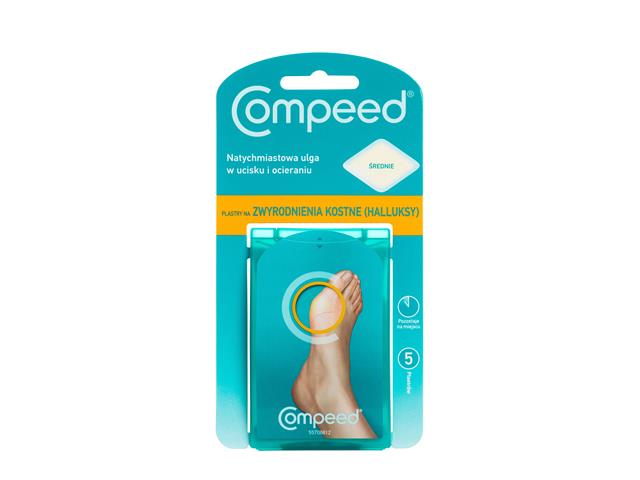 Compeed Plastry na zwyrodnienia kostne halluksy średnie 4,7 x 6,8 cm interakcje ulotka plaster  5 szt.