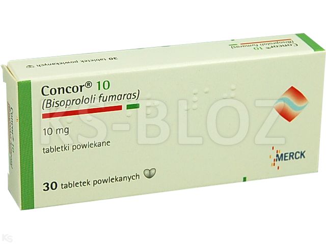 Concor 10 interakcje ulotka tabletki powlekane 10 mg 30 tabl. (3 blist. po 10 tabl.)