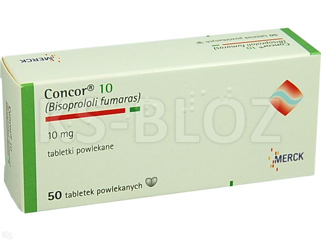 Concor 10 interakcje ulotka tabletki powlekane 10 mg 50 tabl. (5 blist. po 10 tabl.)