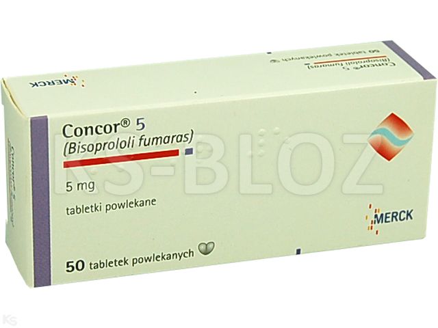 Concor 5 interakcje ulotka tabletki powlekane 5 mg 50 tabl. (5 blist. po 10 tabl.)