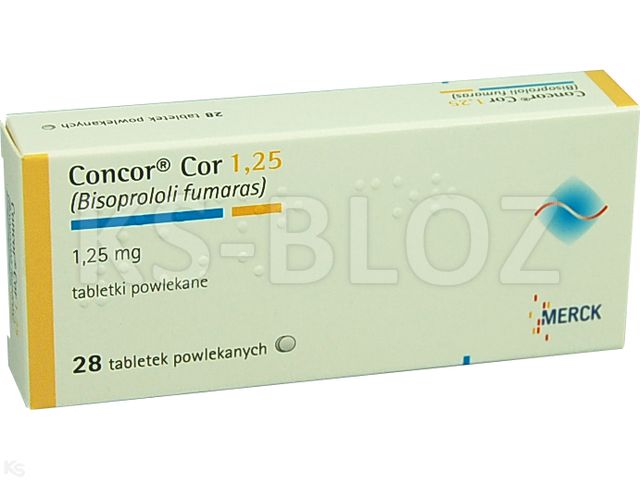 Concor Cor 1,25 interakcje ulotka tabletki powlekane 1,25 mg 28 tabl. | 2 blist.po 14 szt.
