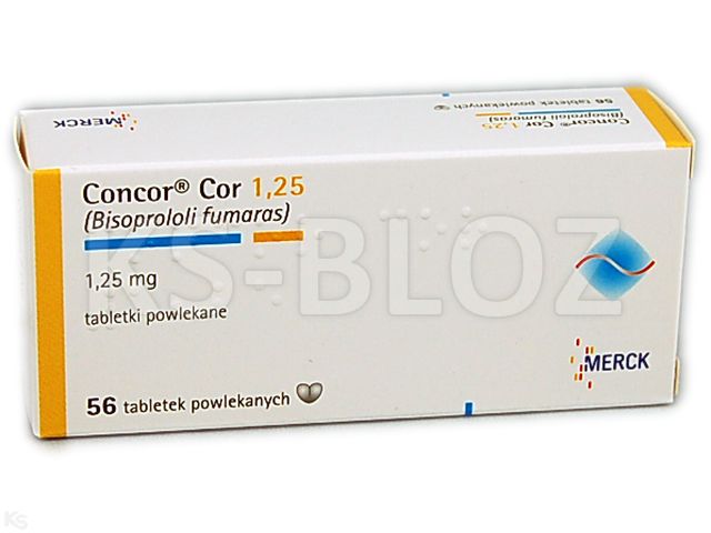 Concor Cor 1,25 interakcje ulotka tabletki powlekane 1,25 mg 56 tabl. | 4 blist.po 14 szt.