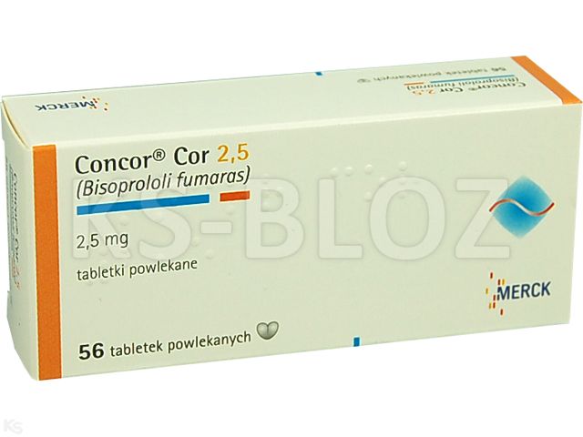Concor Cor 2,5 interakcje ulotka tabletki powlekane 2,5 mg 56 tabl. | 4 blist.po 14 szt.