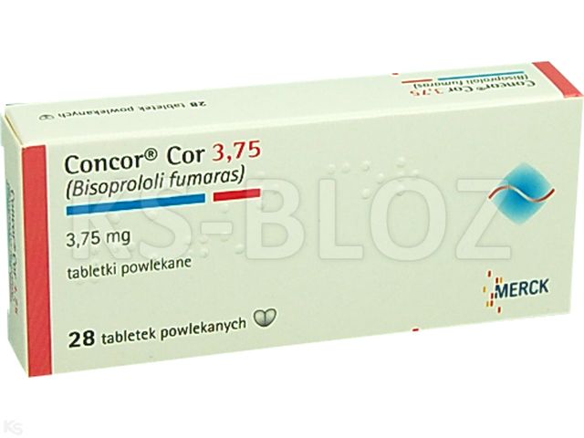 Concor Cor 3,75 interakcje ulotka tabletki powlekane 3,75 mg 28 tabl. | 2 blist.po 14 szt.