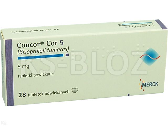 Concor Cor 5 interakcje ulotka tabletki powlekane 5 mg 28 tabl. (2 blist. po 14 tabl.)