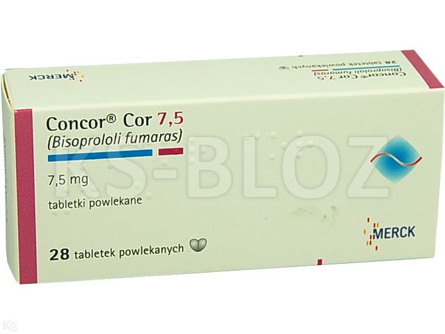 Concor Cor 7,5 interakcje ulotka tabletki powlekane 7,5 mg 28 tabl. | 2 blist.po 14 szt.